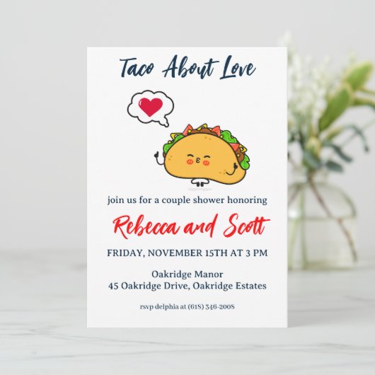 taco over uitnodigingen voor liefde (Staand voorkant)