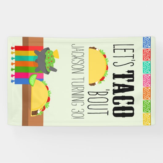Taco 'Over Verjaardag Fiesta Spandoek (Horizontaal)