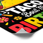 Taco over verjaardag grappig cinco de mayo Mexicaa Poster (Hoek)