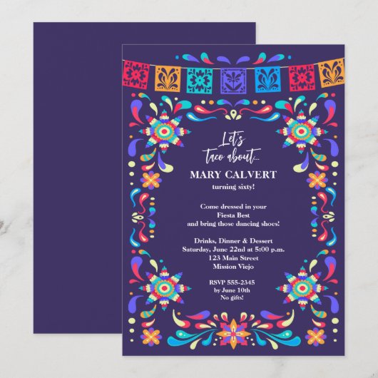 Taco over verjaardagsfeestje kaart (Voorkant / Achterkant)