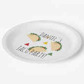 Taco Party Birthday Confetti Fiesta Geometric Papieren Bordje (Gekanteld)