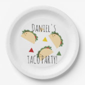 Taco Party Birthday Confetti Fiesta Geometric Papieren Bordje (Voorkant)
