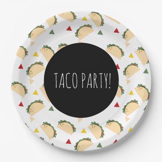 Taco Party Birthday Confetti Fiesta Geometric Papieren Bordje (Voorkant)