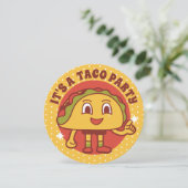Taco Party Birthday Invitation Kaart (Staand voorkant)