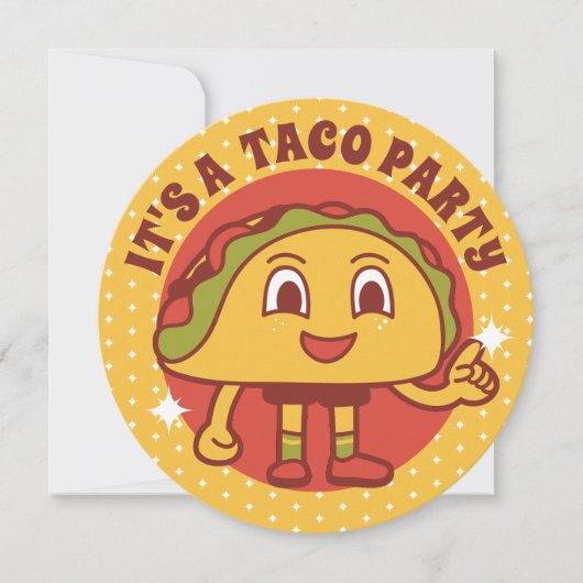 Taco Party Birthday Invitation Kaart (Voorkant)