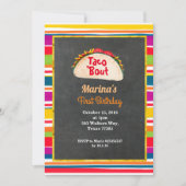 Taco party Mexican 1st Birthday Party Chalkboard Kaart (Voorkant)