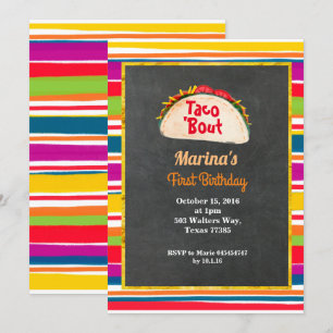 Taco party Mexican 1st Birthday Party Chalkboard Kaart