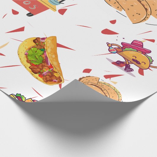 Taco patroon met gedroogde chili achtergrond cadeaupapier (Hoek)