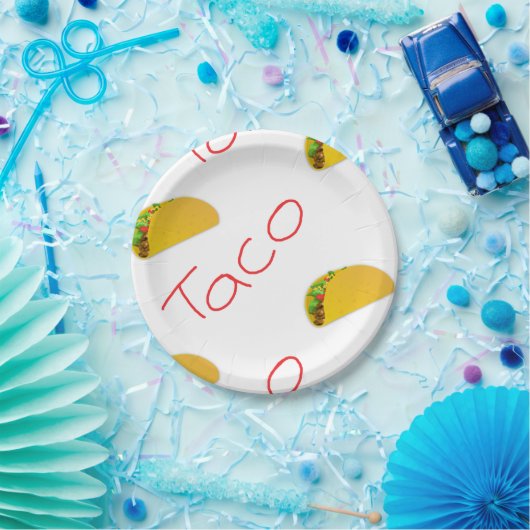 Taco-patroon op papieren bordje (Feest)