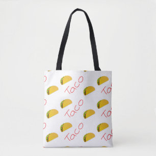 Taco-patroon op tote bag