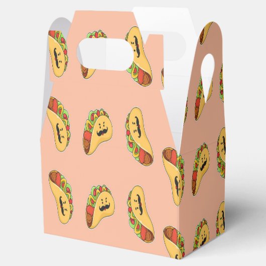 Taco-patroon van het karakter van levensmiddelen bedankdoosjes (Geopend)