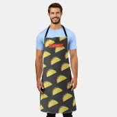 Taco Patroon Zwart/Donker grijs Schort (Gedragen)