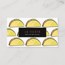Taco Pattern Eenvoudig & Modern Wit Visitekaartje