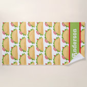 Taco Pattern Personalized Beach Towel Strandlaken (Voorkant)