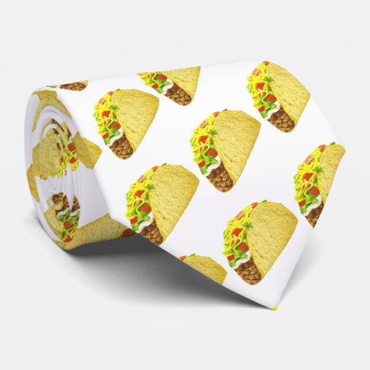 Taco Pattern Stropdas (Opgerold)