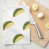 Taco Pattern White Theedoek (Quarter Fold)