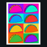 Taco Pop Art Poster<br><div class="desc">Kruid uw ruimte op met dit levendige Taco Pop Art poster! Met een gedurfd en kleurrijk ontwerp brengt dit kunstwerk de geliefde taco tot leven in een speelse, moderne stijl. Perfect voor keukens, eetkamers of elk gebied dat een leuke, eigenzinnige touch nodig heeft. Of je nu een taco-liefhebber bent of...</div>