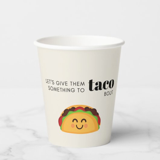 Taco Pun Party Cups Papieren Bekers (Voorkant)