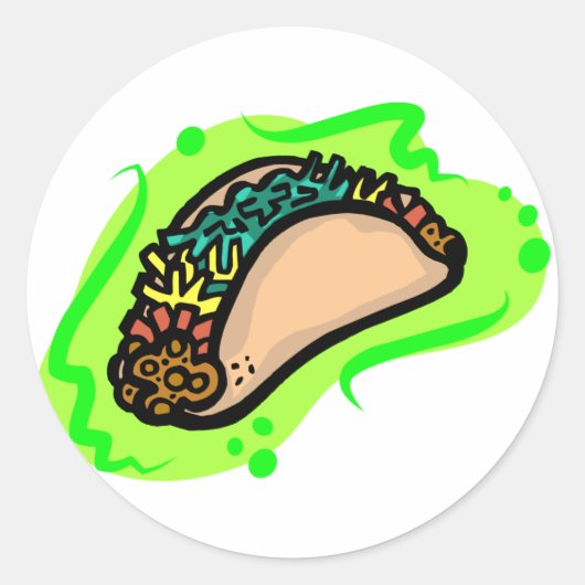 Taco Ronde Sticker (Voorkant)