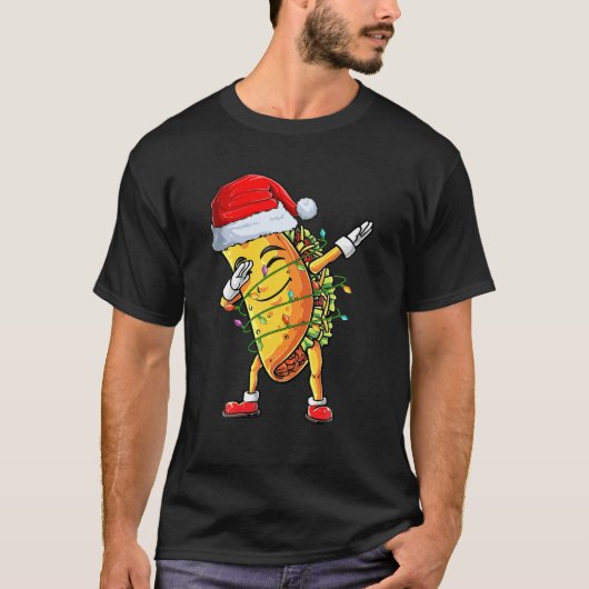 Taco Santa Christmas Light Boys Girls Food Lover M T-shirt (Voorkant)