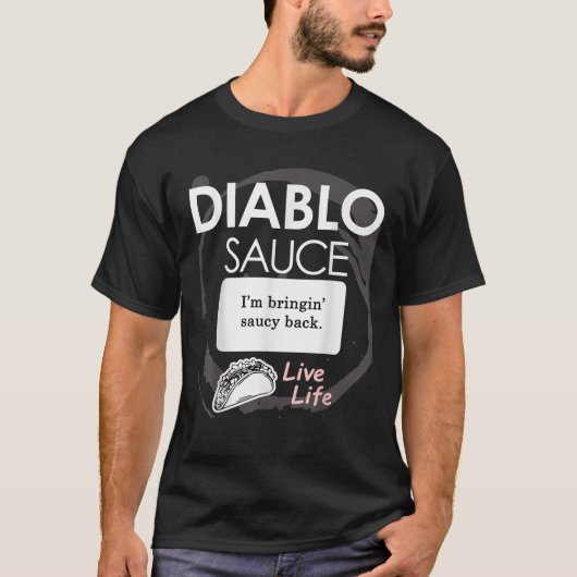 Taco Sauce Shirt Diablo Halloween Kostuum Tshirt (Voorkant)