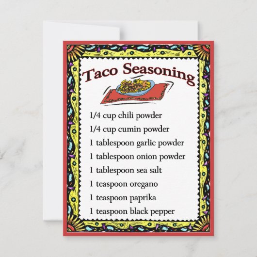 Taco Seasoning Kaarten toevoegen tekst (Voorkant)