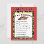 Taco Seasoning Kaarten toevoegen tekst (Voorkant)
