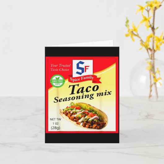 Taco Seasoning Mix Funny Mexico Cinco De Mayo Grou Kaart (Gele Bloem)