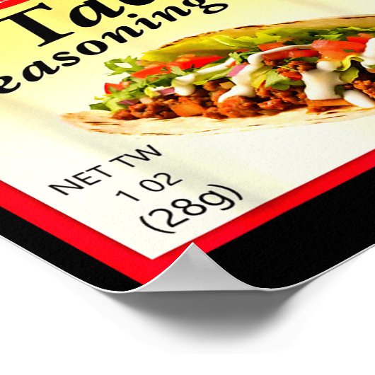 Taco Seasoning Mix Funny Mexico Cinco De Mayo Grou Poster (Hoek)