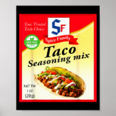 Taco Seasoning Mix Funny Mexico Cinco De Mayo Grou Poster (Voorkant)