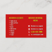 Taco service business cards visitekaartje (Achterkant)