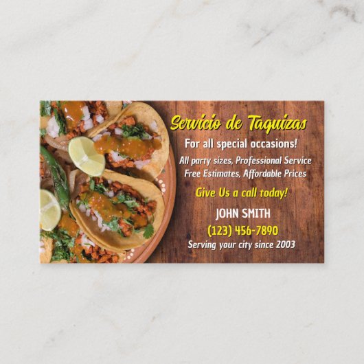 Taco Service Visitekaartje (Voorkant)