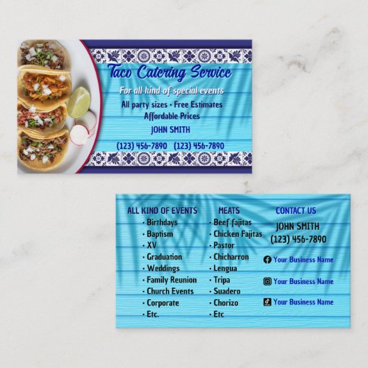 Taco Service Visitekaartje (Voorkant / Achterkant)