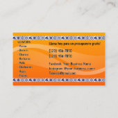 Taco Service Visitekaartje (Achterkant)