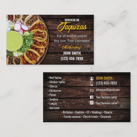 Taco Service Visitekaartje (Voorkant / Achterkant)
