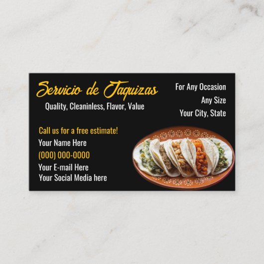 Taco Service Visitekaartjes (Voorkant)