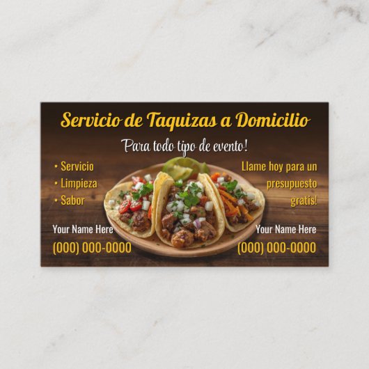 Taco Service Visitekaartjes (Voorkant)