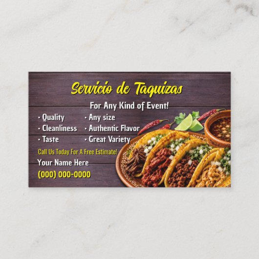 Taco Service Visitekaartjes (Voorkant)