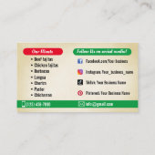 Taco Service Visitekaartjes (Achterkant)