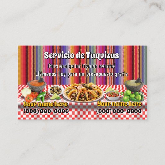 Taco Service Visitekaartjes (Voorkant)