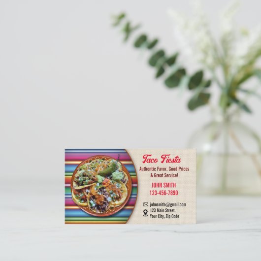 Taco Service Visitekaartjes (Staand voorkant)