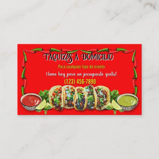 Taco service visitekaartjes (Voorkant)
