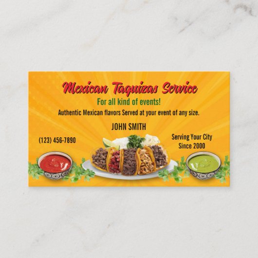 Taco Service Visitekaartjes (Voorkant)