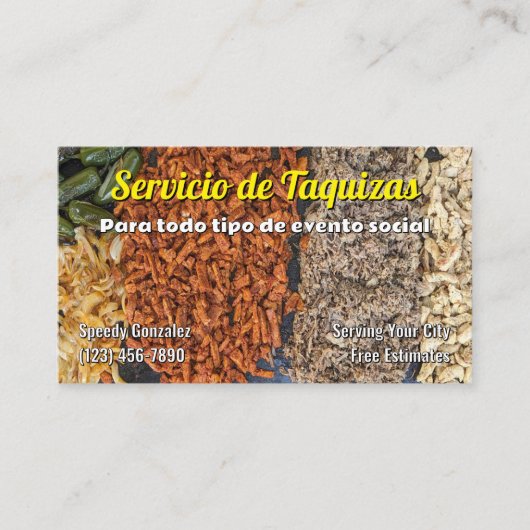 Taco-service-visitekaartjes Visitekaartje (Voorkant)