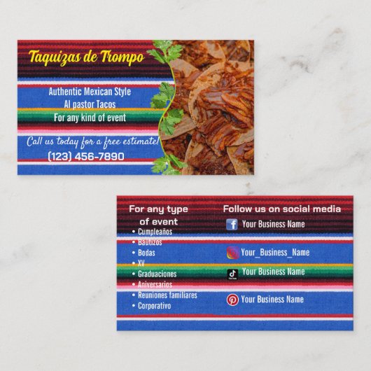 Taco-service-Visitekaartjes Visitekaartje (Voorkant / Achterkant)