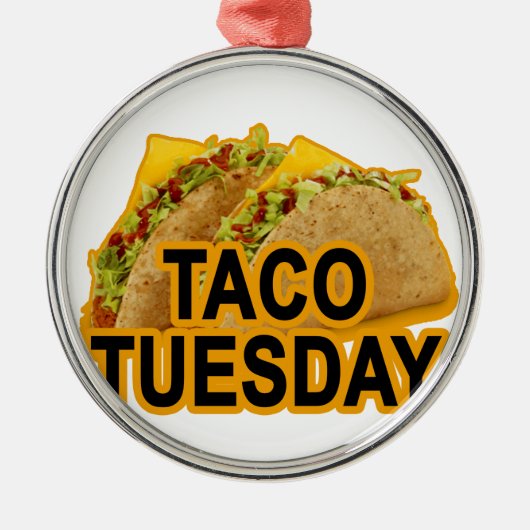 Taco-shirt op dinsdag.png metalen ornament (Voorkant)