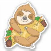 Taco Sloth Cartoon Grappige illustratie Sticker (Voorkant)