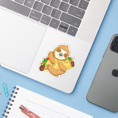 Taco Sloth Cartoon Grappige illustratie Sticker (Laptop met iPhone)