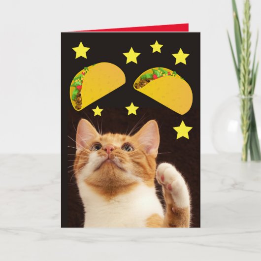 TACO SPACE CAT CHRISTMAS-KAARTEN KAART (Voorkant)