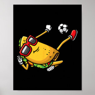 Taco speelt voetbal Mexicaanse Cinco De Mayo Kinde Poster
